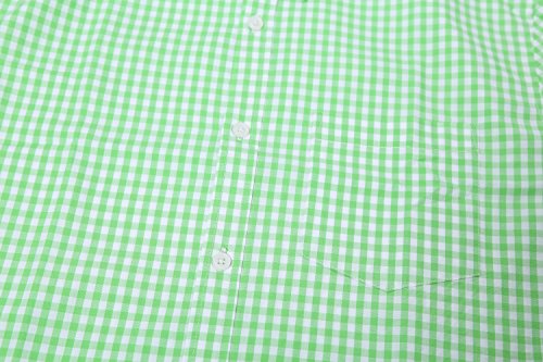 SOOPO Camisa de Manga Larga para Hombres Camisa de algodón con Ajuste Regular para Negocios, Bodas, Verde, XXXL