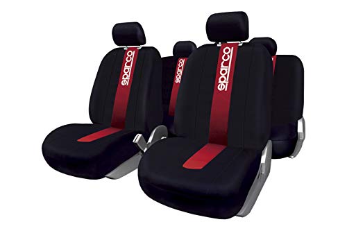 Sparco SPC101 Juego de fundas para asientos de coche, 11 Piezas, modelo CLASSIC