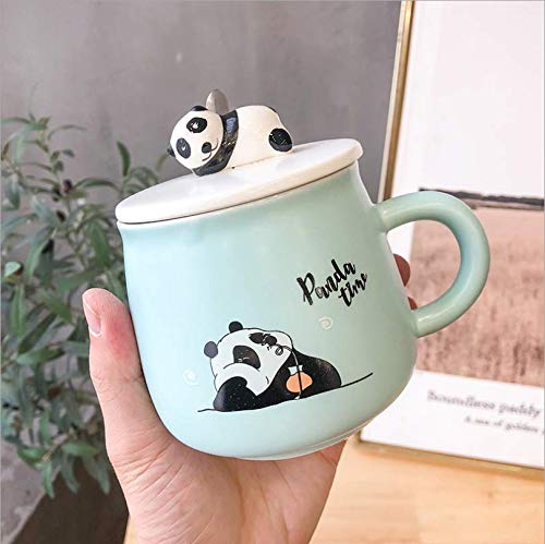 sportinggoods Dibujos Animados Tridimensional Panda Color Esmalte Taza de cerámica Linda Taza de Agua Estudiantes Masculinos y Femeninos ins literaria y artística pequeña Taza Fresca (Yellow)