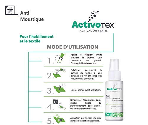 Spray repelente de mosquitos natural | Antimosquitos de larga duración contra picaduras para niños, adultos, perros. | Extracto Natural Citrodiol | Auyentador de mosquitos potente | ACTIVOTEX (185ml)