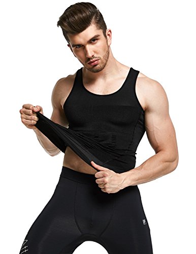 STTLZMC Faja Chaleco Hombre Adelgazante Reductora Compresion Elástica de Ropa Interior M-XXXL,Negro,Medium