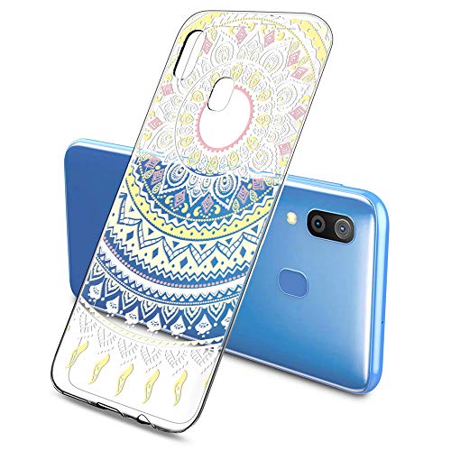 Suhctup Funda Compatible con Samsung Galaxy A6 Plus 2018 Transparente,Silicona TPU Gel Carcasa Dibujos Flor Crystal Suave Bumper Ultra Delgado [Soporte Carga Inalámbrica] Antigolpes Case Cover,Lace 5