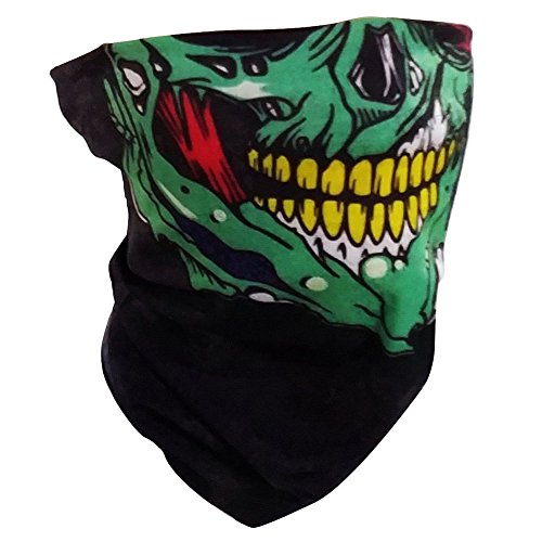 Super Things 3 x Premium multifunción Bandana | Pañuelo con Calavera de Esqueleto Máscaras para Moto Bicicleta Esquí Paintball Gamer Carnaval Disfraz …green/white/red)