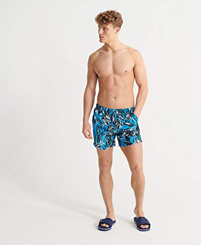 Superdry Swim Short Pantalones Cortos, Azul (Edit Palm Hawaii Blue T5d), L para Hombre