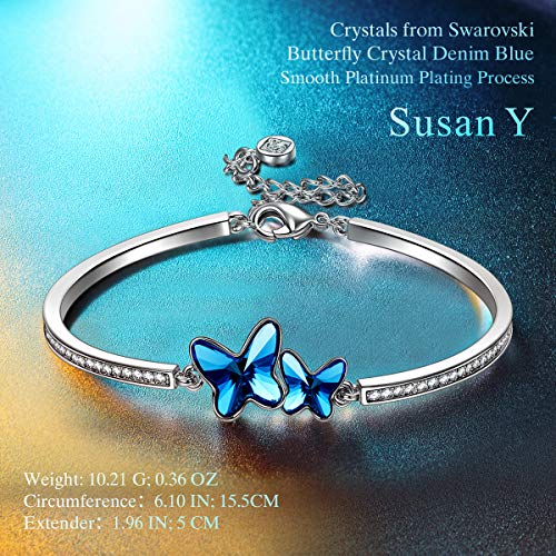 Susan Y Regalos día de la Madre sueño de Mariposa Pulsera Mujer Swarovski Cristales Esposa Hija Joyas para niñas Madre Aniversario su Ella día de San valentín