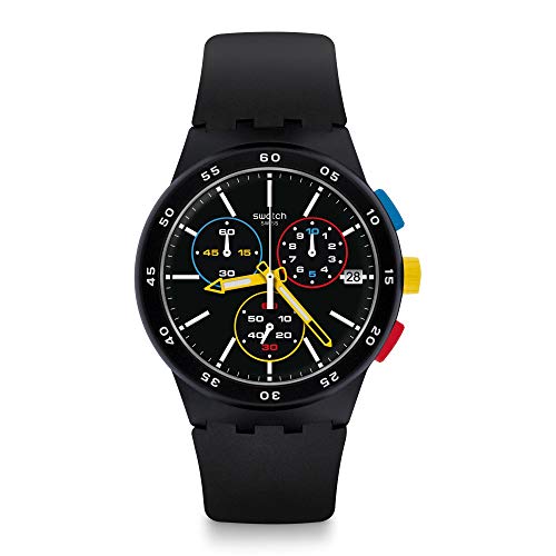 Swatch Reloj Cronógrafo para Hombre de Cuarzo con Correa en Silicona SUSB416