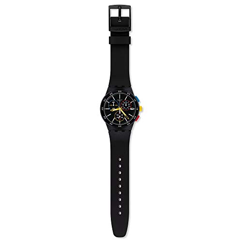 Swatch Reloj Cronógrafo para Hombre de Cuarzo con Correa en Silicona SUSB416