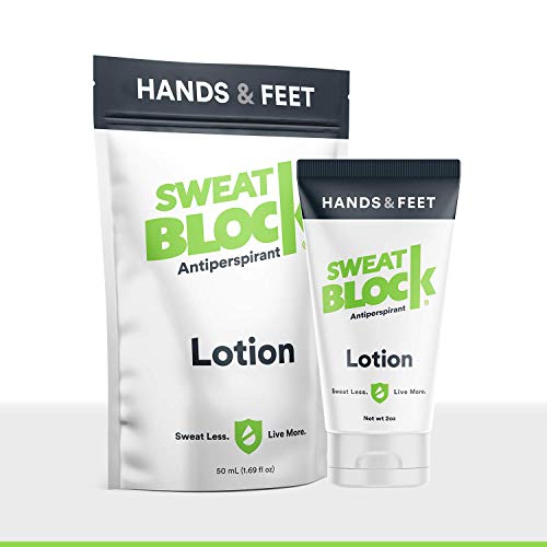 SweatBlock Loción antitranspirante para Manos y Pies,probado para reducir la sudoración excesiva,Reducir Manos y Pies de sudor y mal oliente Pies FDA para una loción anti sudor para las mujeres 50 ml