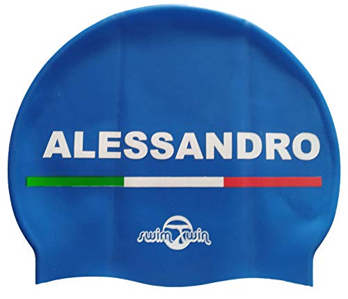 Swimxwin Giorgio | Gorro de Silicona Personalizado con tu Nombre | Gorro de Natación| Alta Comodidad y aderencia | Diseño y Estilo Italiano