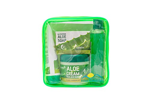 TABAIBA Cosmética Natural Aloe Vera, Neceser Viaje Set Baño y Cuidado personal