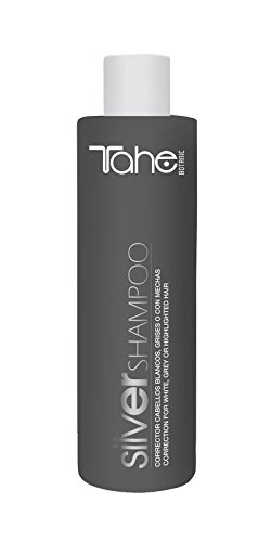 Tahe Silver Champú Corrector Del Tono No Químico para Cabellos Blancos, Grises o con Mechas, 300 ml