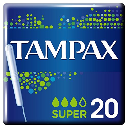 Tampax Super Tampons con aplicador de cartón protección contra fugas, paquete de 20