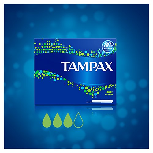 Tampax Super Tampons con aplicador de cartón protección contra fugas, paquete de 20