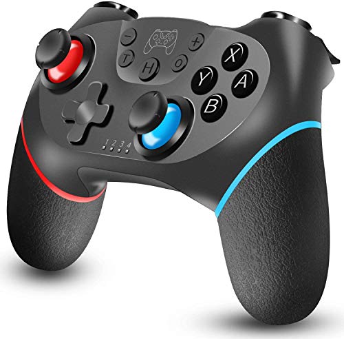 Tanouve Mando Compatible con Nintendo Switch, Controlador Inalámbrico Compatible con NitendoSwitch Pro/PC Gamepad Bluetooth Inalámbrico con Doble Choque Vibración Controlador