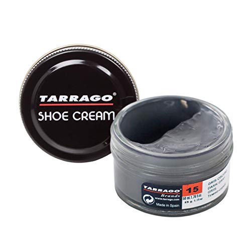 Tarrago Shoe Cream Jar 50 ml - Crema tinta para zapatos y bolsos, unisex, adulto, Gris oscuro (Dark Gray 15), 50 ml