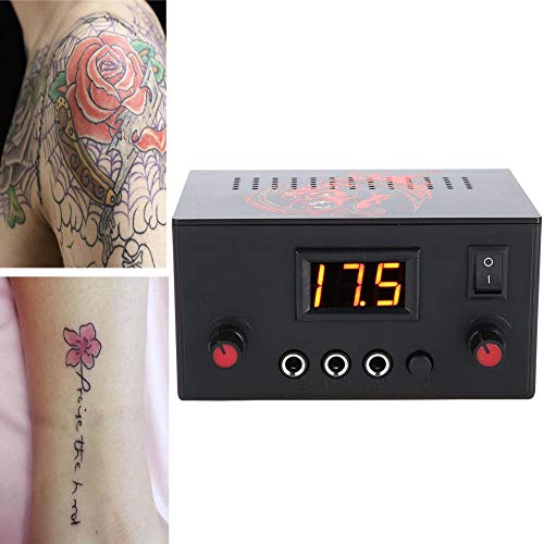 Tattoo Power, Mini Fuente de Alimentación del Tatuaje, Dual Digital con Pantalla LCD Fuente de Alimentación Magnética, Tatuaje de la Máquina de la Bobina Rotatoria (EU)