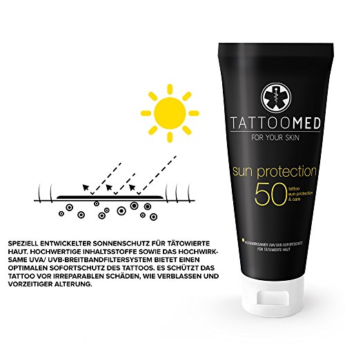 TattooMed Tattoo Protection Pool Kit - Set de Ahorro (Protección Solar FPS50 100ml, After Sun 100ml y After Tattoo 25 ml)