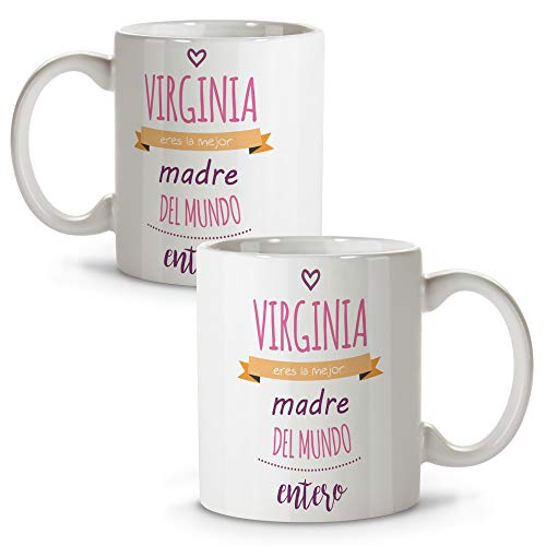 Taza Mejor Madre Personalizada con Nombre/Texto. Regalos Dia de la Madre Personalizados. Varios Diseños y Colores de Interior. Mejor Madre