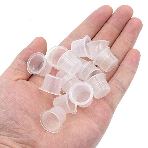 Tazas de tinta para tatuajes Tazas - Unihubys 300 piezas Tazas de tinta mixtas para tatuaje Tapas # 9 Pequeño # 13 Mediano # 16 Tapas de pigmento grandes Tazas de tinta microblading (Mixed-300pcs-1)