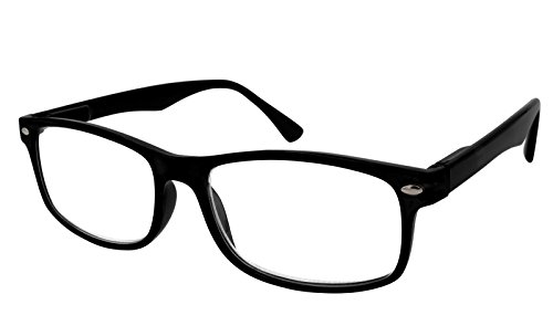 TBOC Gafas de Lectura Presbicia Vista Cansada - (Pack 4 Unidades) Graduadas +1.50 Dioptrías Montura de Pasta Negra Diseño Moda Hombre Mujer Unisex Lentes de Aumento Leer Ver Cerca