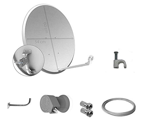 Tecatel - Kit parabólica 60 cm, Soporte, LNB Universal, Cable y Conectores (K60C1LSCC)