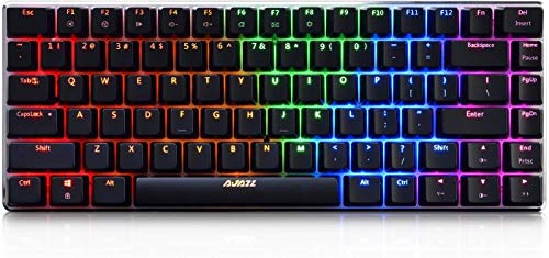 Teclado mecánico AK33 de Lexon Tech, Teclado para Juegos con Cable USB con retroiluminación LED Azul, Teclado compactos de 82 Teclas, interruptores Azul Negro, mecanógrafos y Jugadores de Juegos