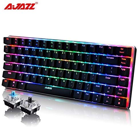 Teclado mecánico AK33 de Lexon Tech, Teclado para Juegos con Cable USB con retroiluminación LED Azul, Teclado compactos de 82 Teclas, interruptores Azul Negro, mecanógrafos y Jugadores de Juegos