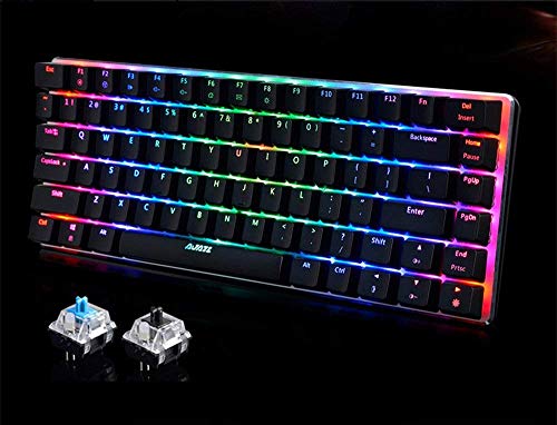 Teclado mecánico AK33 de Lexon Tech, Teclado para Juegos con Cable USB con retroiluminación LED Azul, Teclado compactos de 82 Teclas, interruptores Azul Negro, mecanógrafos y Jugadores de Juegos