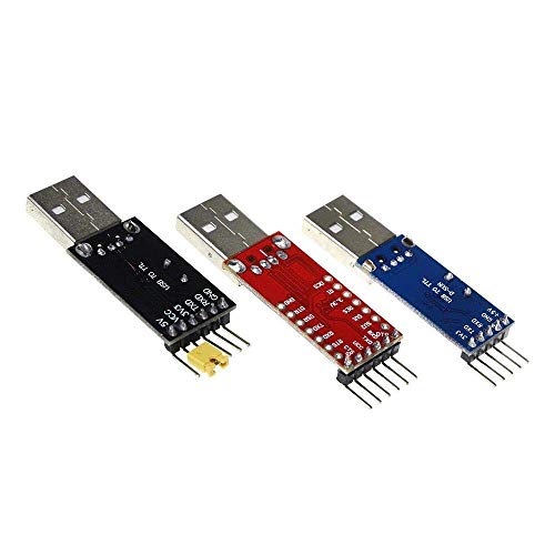 TECNOIOT 3pcs USB to TTL Module 1pc PL2303 + 1pc CP2102 + 1pc CH340G USB UART Module | Adaptador Serie USB a TTL módulo: 1pc con chipset CP2102 + 1pc con chipset PL2303 + 1pc con chipset CH340G