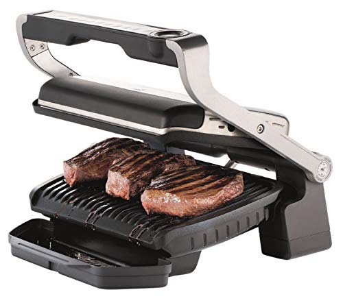 Tefal Optigrill Elite GC750D Grill parrilla eléctrica interior y exterior, sensor grill automático, sellado rápido, 12 programas automáticos, apto para lavavajillas, antiadherente, función sandwichera