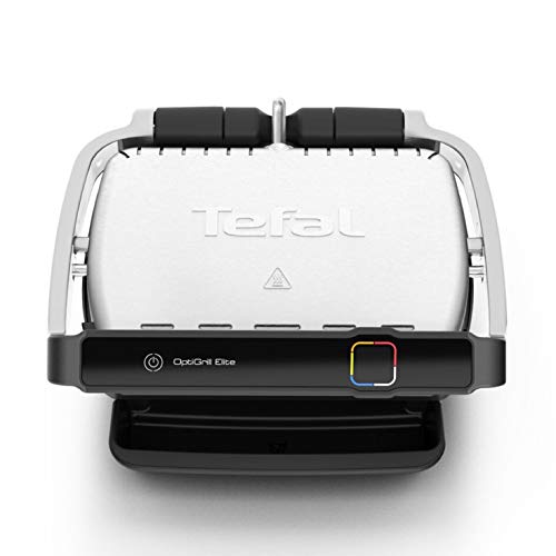 Tefal Optigrill Elite GC750D Grill parrilla eléctrica interior y exterior, sensor grill automático, sellado rápido, 12 programas automáticos, apto para lavavajillas, antiadherente, función sandwichera