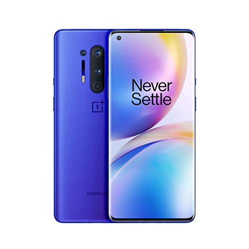 Teléfono OnePlus 8 Pro Azul Ultramarino | 6.78” Pantalla Fluid AMOLED 3D a 120Hz | 12GB de RAM + 256GB de Almacenamiento | Quad Cámara | Carga Rápida Inalámbrica | Dual Sim | 5G | 2 Años de Garantía