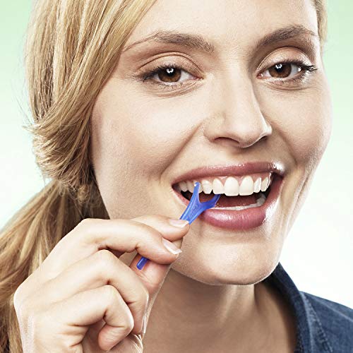 TePe Mini Flosser - Arco con hilo dental resistente/Limpieza bucal eficaz para espacios estrechos / 36 unidades/color azul