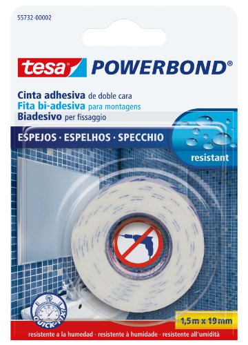 Tesa 55732-00002-02 Cinta De Doble Cara Para Espejos, 1.5 M X 19 Mm