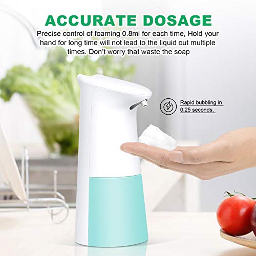 TESEU Dispensador de Jabón Automático, 250ML Dispensador de Jabón Sensor de Movimiento Inteligente para Baño, Cocina