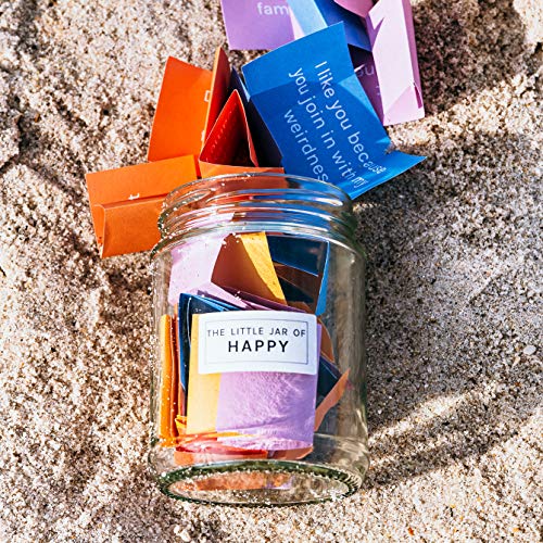 The Little Calm and Happy Company Happy Friendship - Tarro (30 notas) divertido, inspirador, mensajes motivacionales | Notas de papel bonitas y coloridas | Incluye caja de regalo