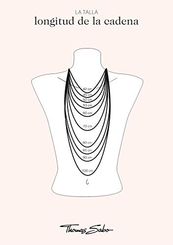 Thomas Sabo - Collar con Colgante de Mujer, Plata de Ley 925, de Ley, 90 cm