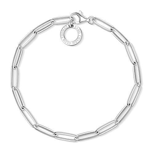 Thomas Sabo - Pulsera con abalorios de Mujer, Plata de Ley 925, Plateado, 17 cm