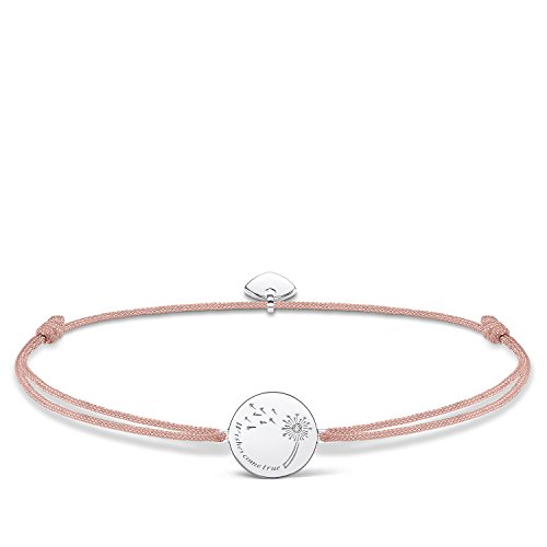 Thomas Sabo - Pulsera con colgante de Mujer "Little Secret Wishes Come True", Plata de Ley 925, Beige, 20 cm