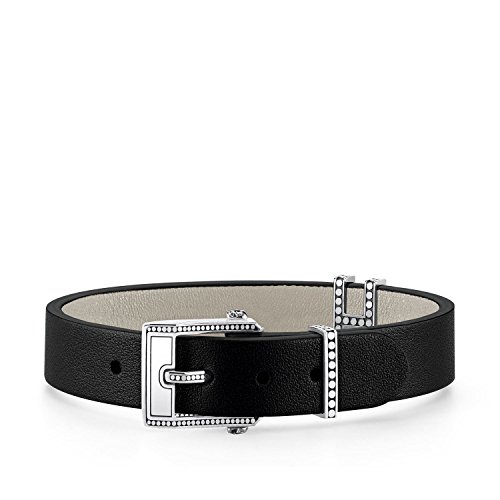 Thomas Sabo Pulsera de cuero Rebel at Heart de Hombre con Plata de ley 925