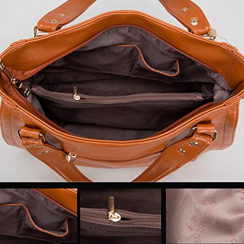 Tisdaini Bolsos de Mano Mujer Bolsos Bandolera Moda Gran Capacidad Cuero Suave Bolsos Totes Shoppers y Bolsos de Hombro