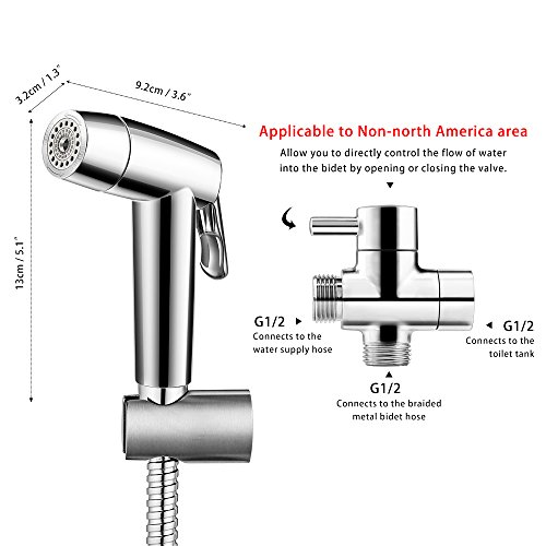 Tocador de mano Bidet Kit de pulverizador Bidet Inodoro de mano Bidet ajustable de mano Bidet Water Cleaner (Kit de 4 Modos)