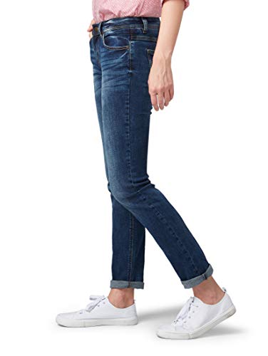 Tom Tailor Alexa Jeans Style Von Hat Ein Gerade Geschnittenes Und Etwas Weiteres Bein Vaqueros Slim, Azul (Mid Stone Wash Denim 10281), W32/L32 para Mujer