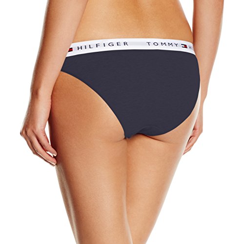 Tommy Hilfiger Corte Bikini A Braguitas con Cintura Elástica, Azul, L para Mujer