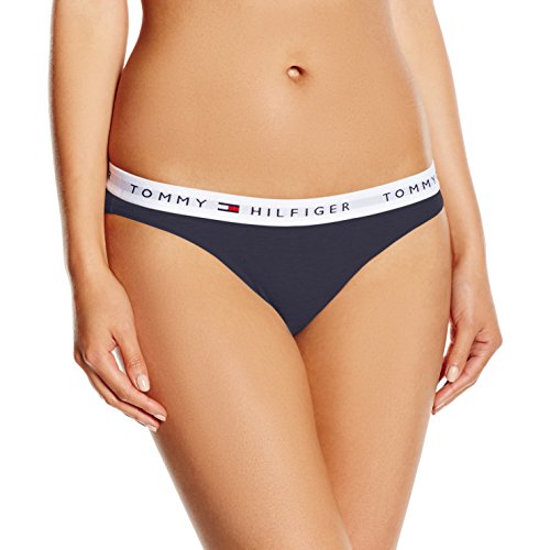 Tommy Hilfiger Corte Bikini A Braguitas con Cintura Elástica, Azul, L para Mujer