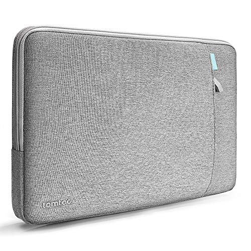 tomtoc 14" Funda Protectora de 360° para 15" MacBook Pro with Touch Bar A1990 A1707 / 14" ThinkPad Chromebook, TECLAST F7 Plus Laptop 14,1", 15" Surface Laptop 3, Bolsillo de Accesorios, Gris