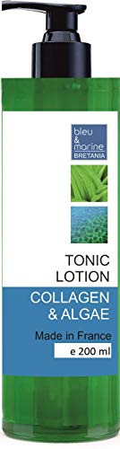 Tónico Piel Sensible - Loción Limpiadora Suave con Colágeno y Algas 200 ml - Loción Tónica Calmante Tonificante - Tratamiento hidratante y reductor de poros - Todo Tipo de Piel y Piel Sensible