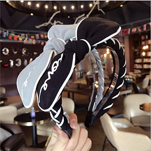 Tony plate Nueva Corea del Sur de Gama Alta con Estampado de Letras de Amor Arco Trenzado Diadema para el Cabello Diadema Accesorios para el Cabello Tela Coreana para Damas-Rojo