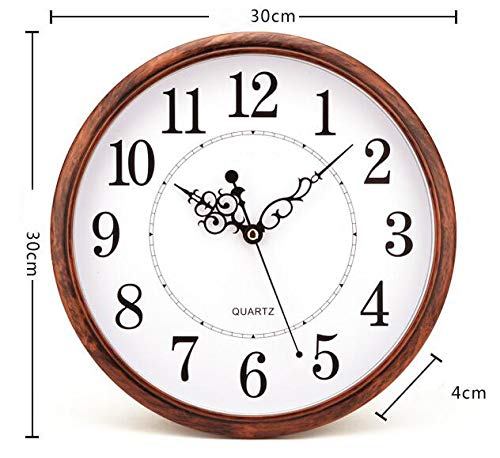 Tosnail 30cm Retro Non Ticking Silent Quartz Decorative Wall Clock