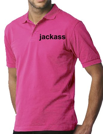 Touchlines Poloshirt Jackass Camiseta, Rosa (Fuchsia), L para Hombre